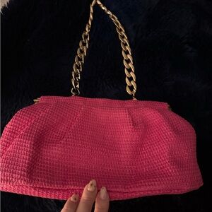 💖 Target A New Day Pink Woven Bag with Gold Chain